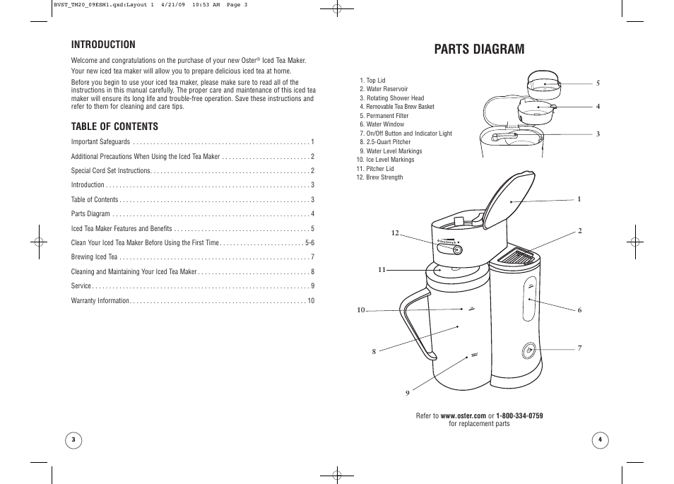 Oster TM20 User Manual | Page 3 / 12