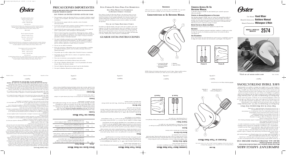 Oster 131542 User Manual | 2 pages