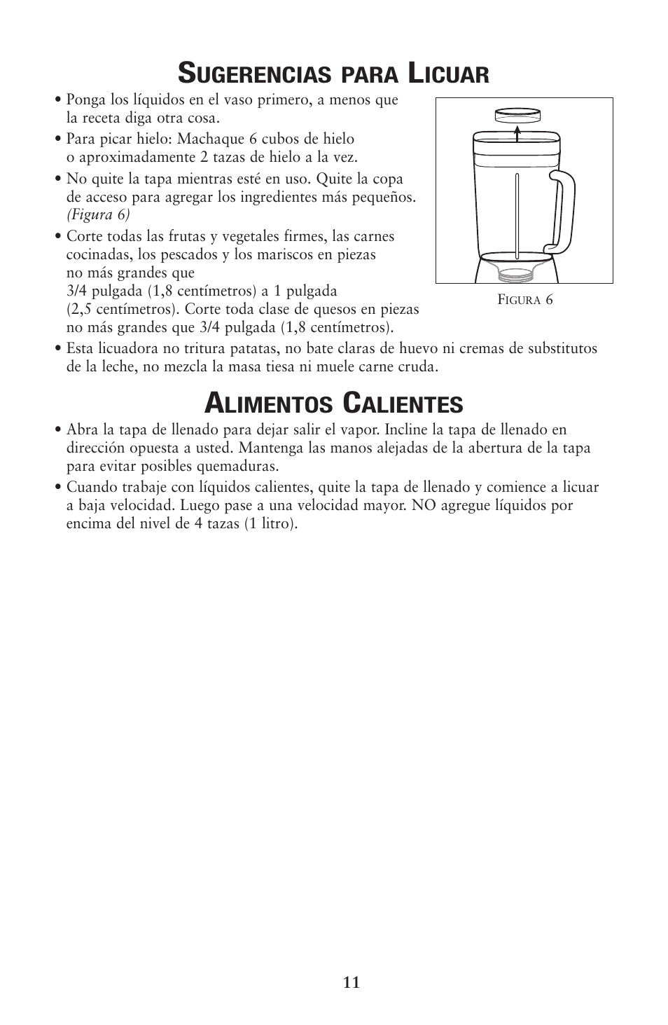 Ugerencias para, Icuar, Limentos | Alientes | Oster 133086 User Manual | Page 11 / 24