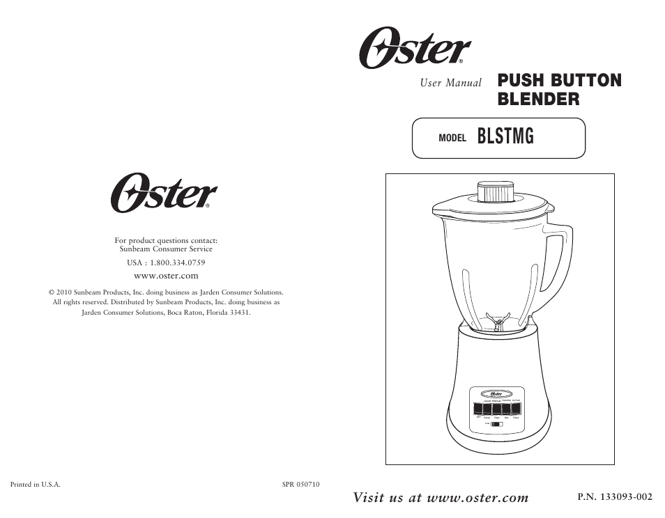 Oster BLSTMG User Manual | 5 pages