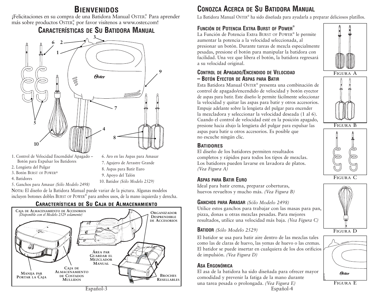 Ienvenidos | Oster 2529 User Manual | Page 6 / 12