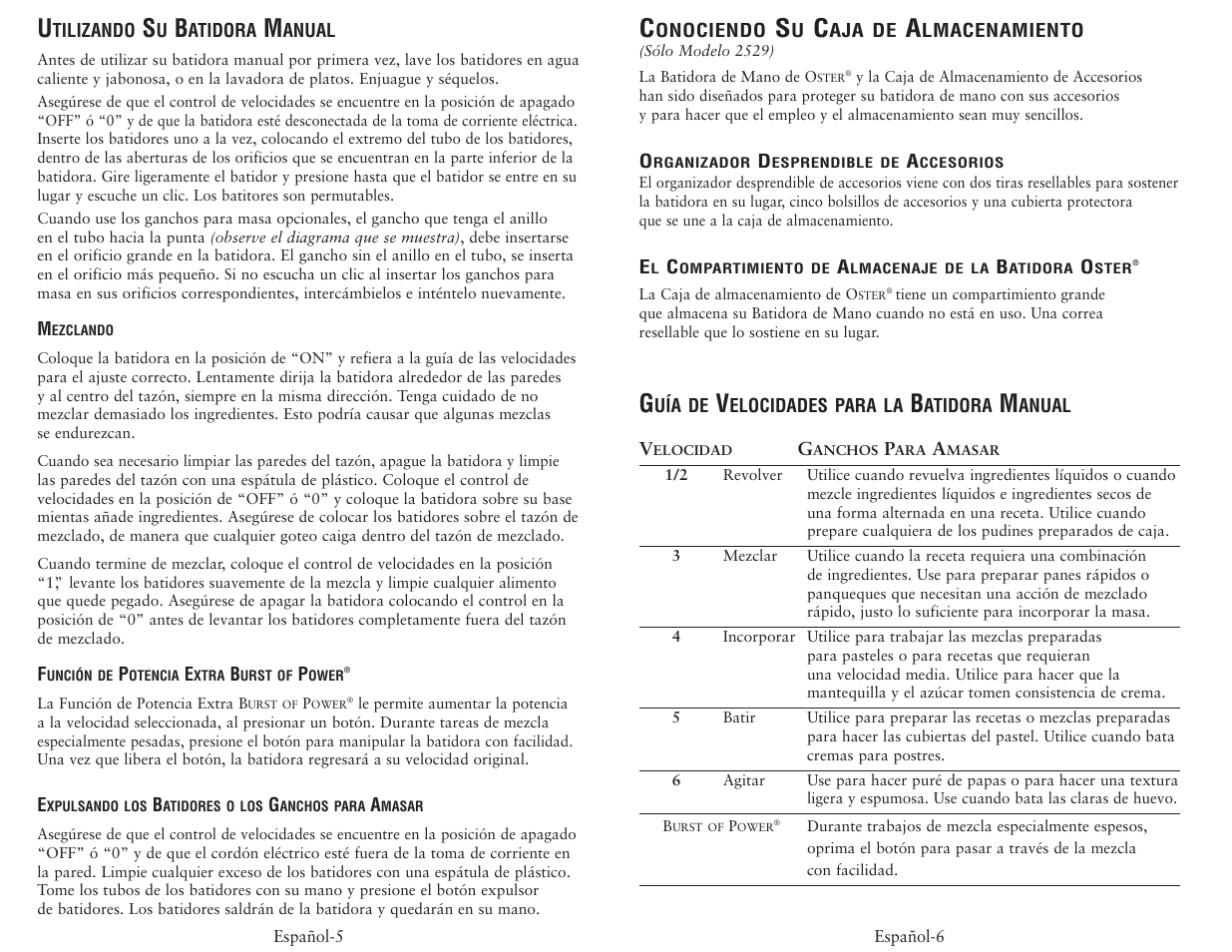 Oster 2529 User Manual | Page 7 / 12