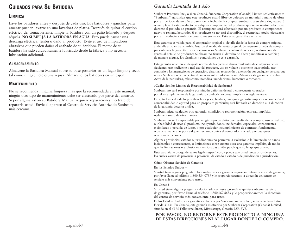 Oster 2529 User Manual | Page 8 / 12