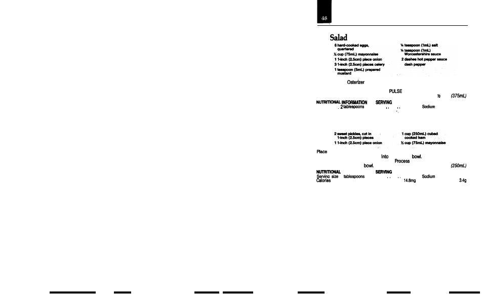 Sandwich spreads, Ham salad | Oster IZER CLASSIC BLENDER User Manual | Page 50 / 56