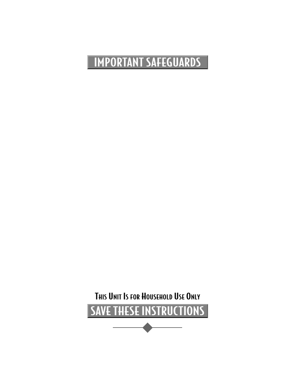 Important safeguards save these instructions | Oster 4806 User Manual | Page 2 / 56