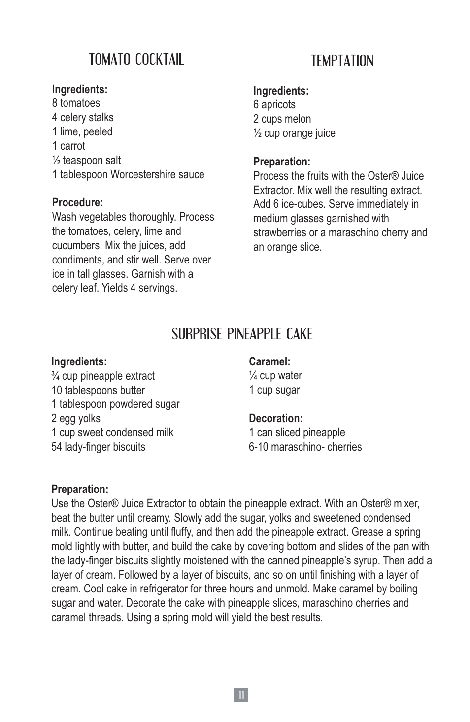 Oster Juice Extractor 3157 User Manual | Page 12 / 52
