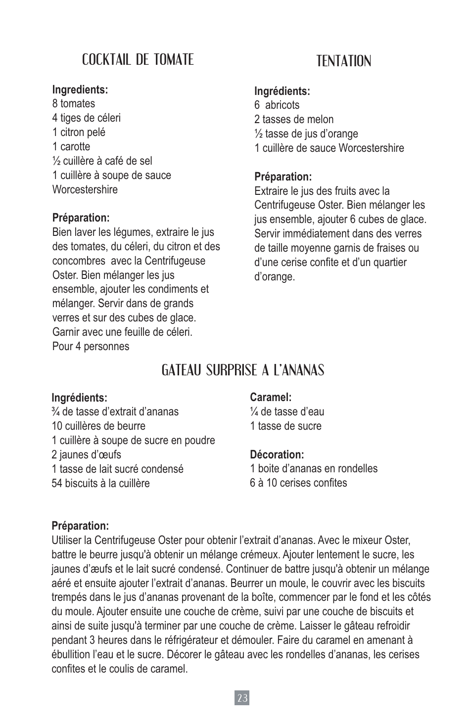 Oster Juice Extractor 3157 User Manual | Page 24 / 52