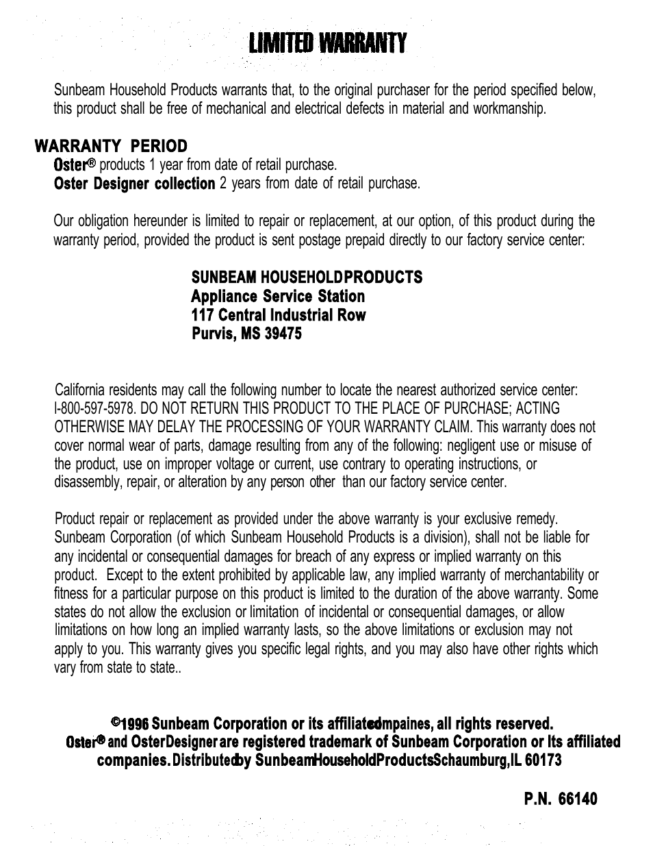 Oster 4877-8 User Manual | Page 12 / 12