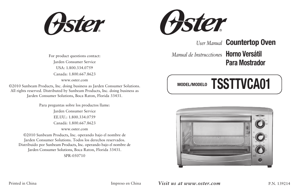 Oster 139214 User Manual | 16 pages