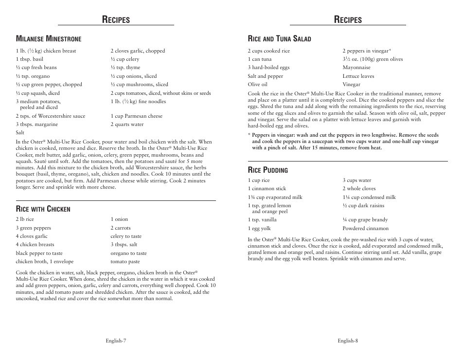 Ecipes | Oster 128342 User Manual | Page 5 / 10