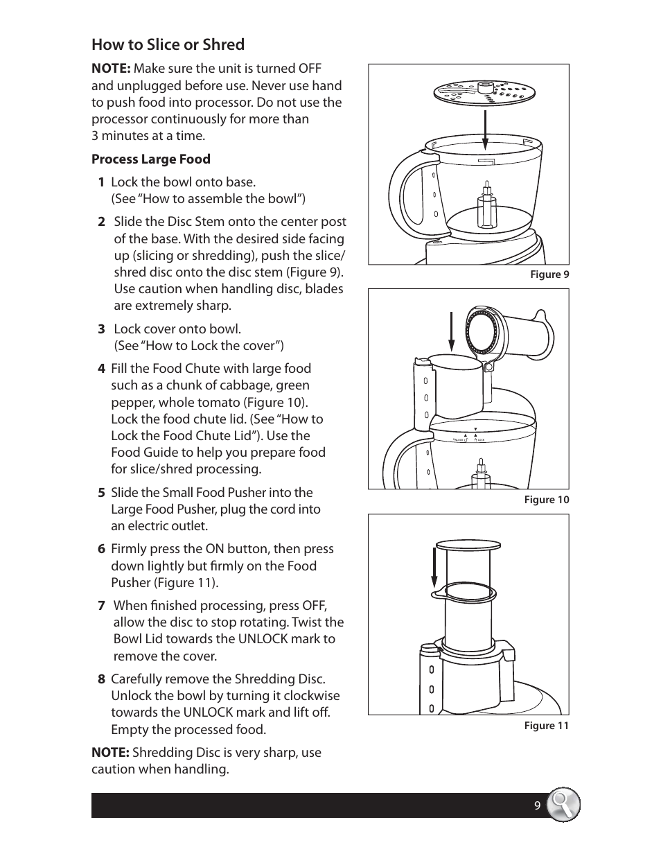 How to slice or shred | Oster FPSTFP4250 User Manual | Page 9 / 28