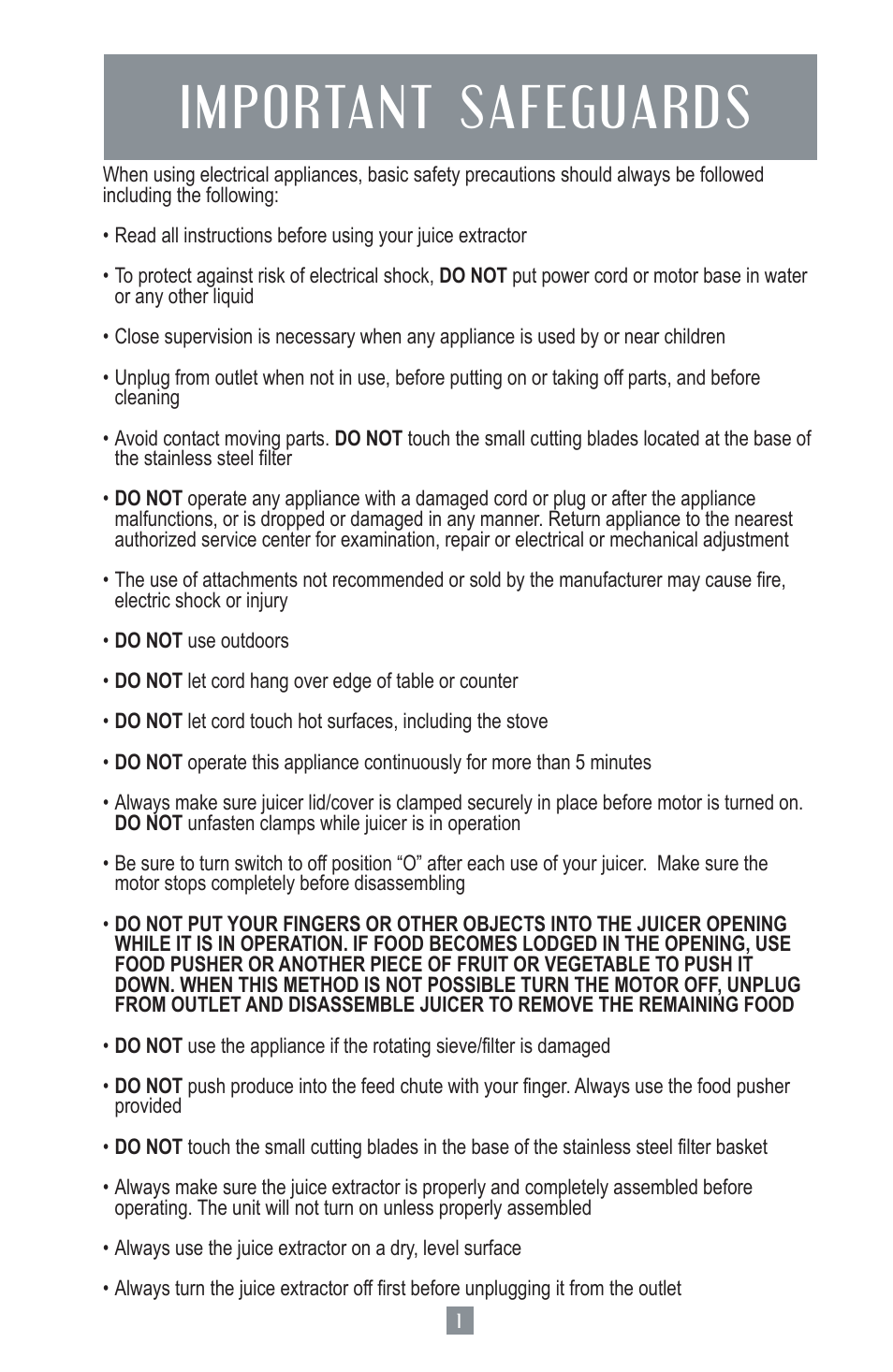 Important safeguards | Oster 124828 User Manual | Page 2 / 26