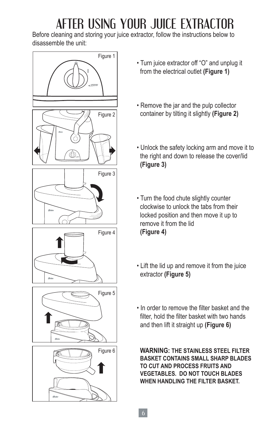 After using your juice extractor | Oster 124828 User Manual | Page 7 / 26