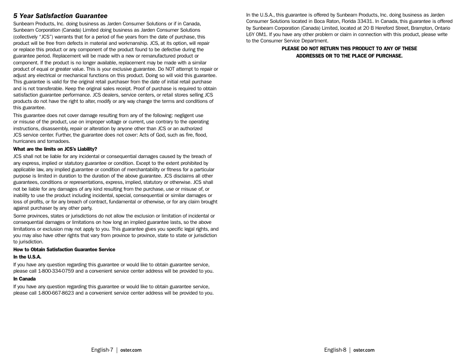 Oster TSSTTRDFL1 User Manual | Page 5 / 11