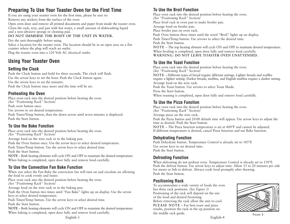 Using your toaster oven | Oster 119311 User Manual | Page 3 / 13