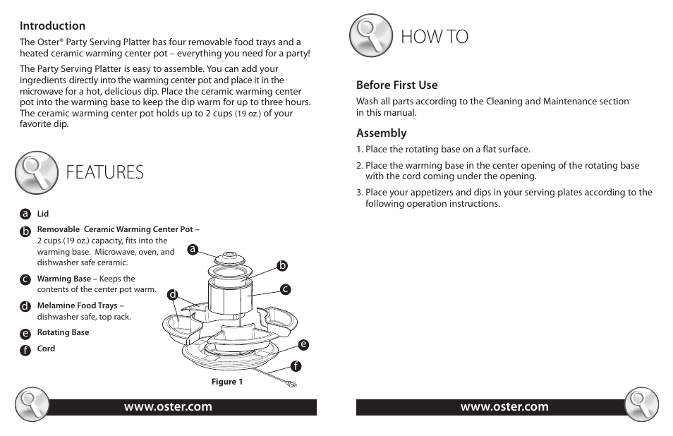 Features, How to | Oster TSP100 User Manual | Page 3 / 16