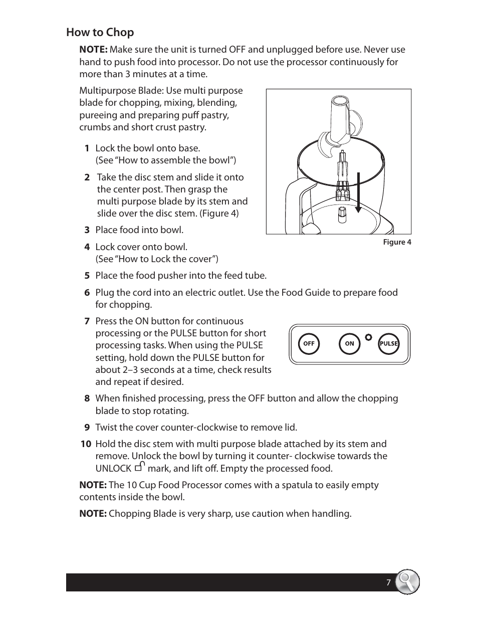 How to chop | Oster 137299 User Manual | Page 7 / 28