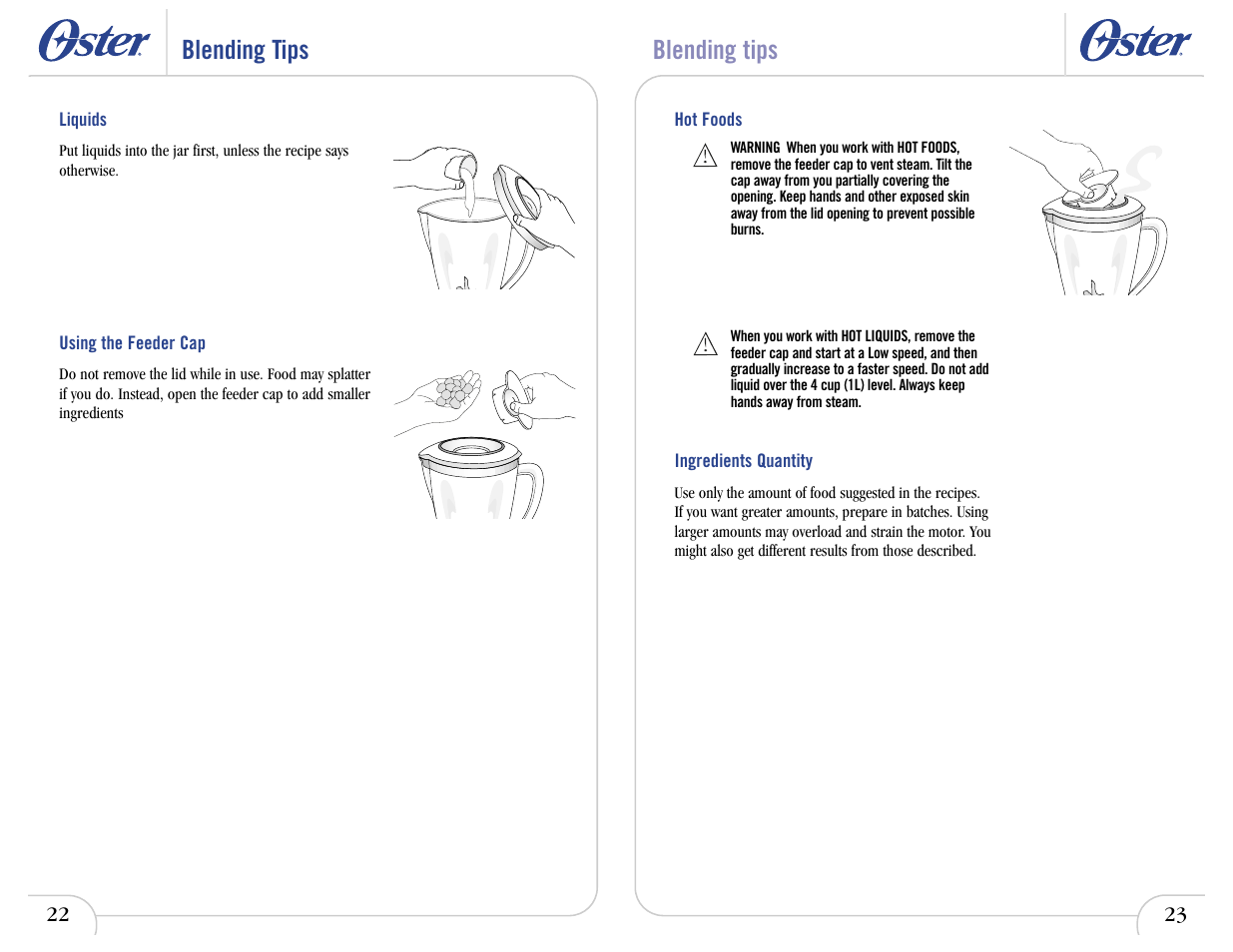 Blending tips | Oster IN2ITIVETM 6710 User Manual | Page 14 / 26