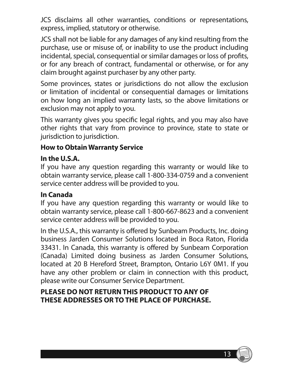 Oster 3320 User Manual | Page 13 / 28