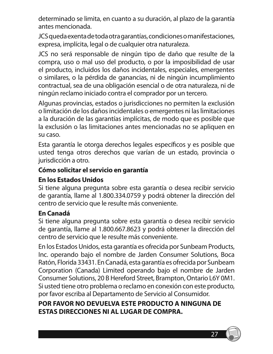 Oster 3320 User Manual | Page 27 / 28