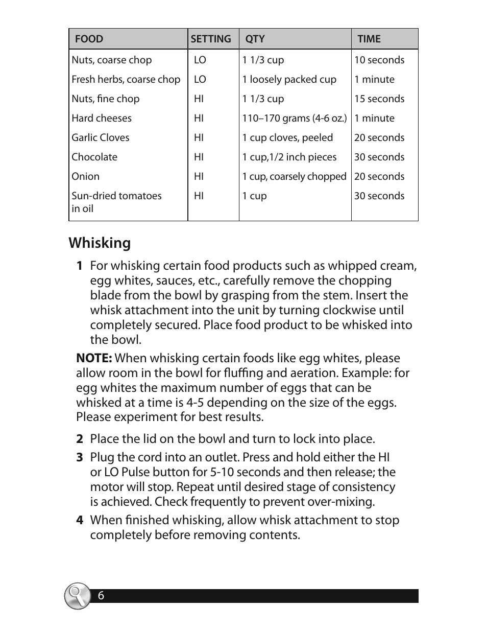 Whisking | Oster 3320 User Manual | Page 6 / 28