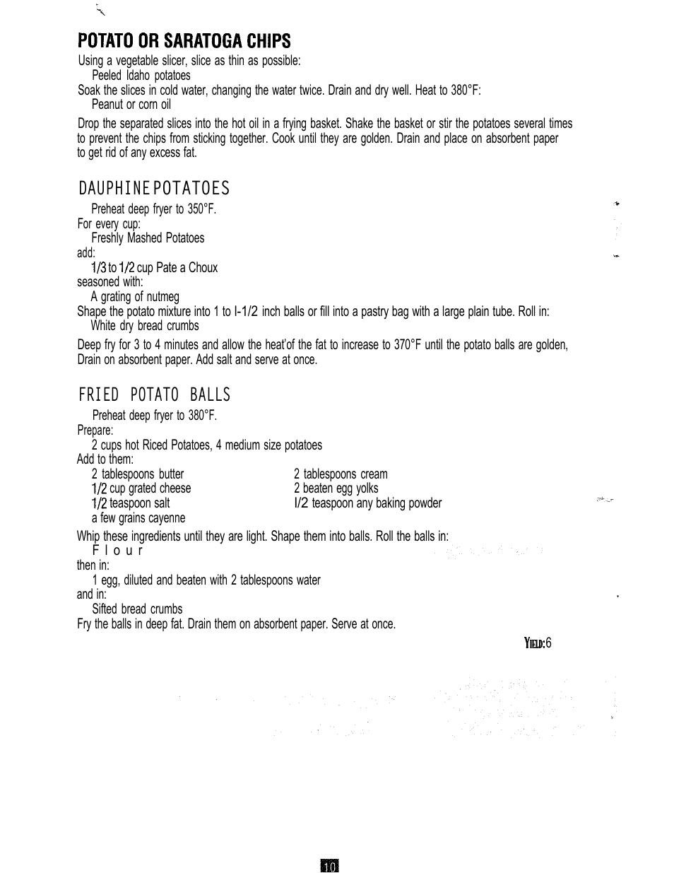 Dauphine potatoes, Fried potato balls | Oster 3246 User Manual | Page 10 / 60
