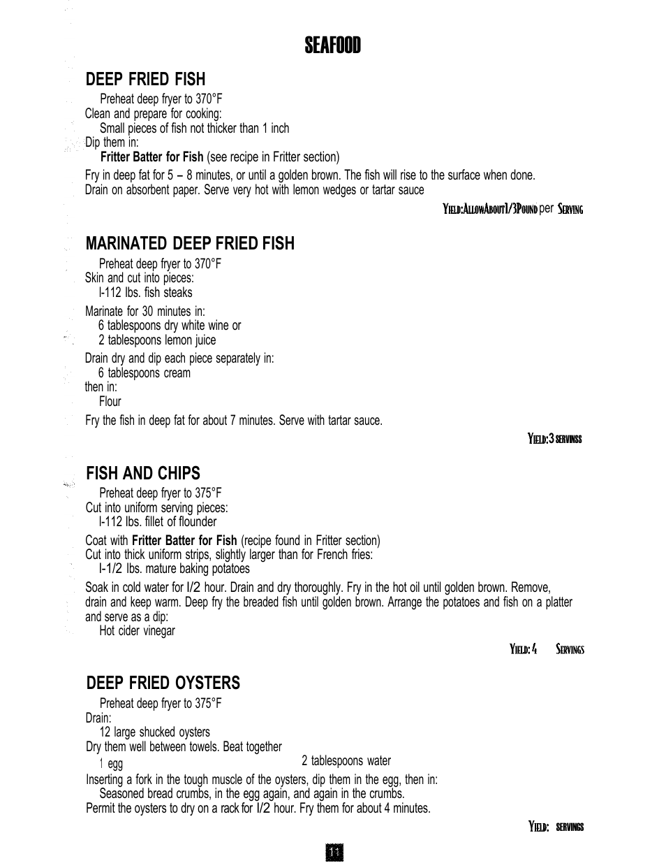 Seafood, Deep fried fish, Marlnated deep fried fish | Fish and chips, Deep fried oysters | Oster 3246 User Manual | Page 11 / 60