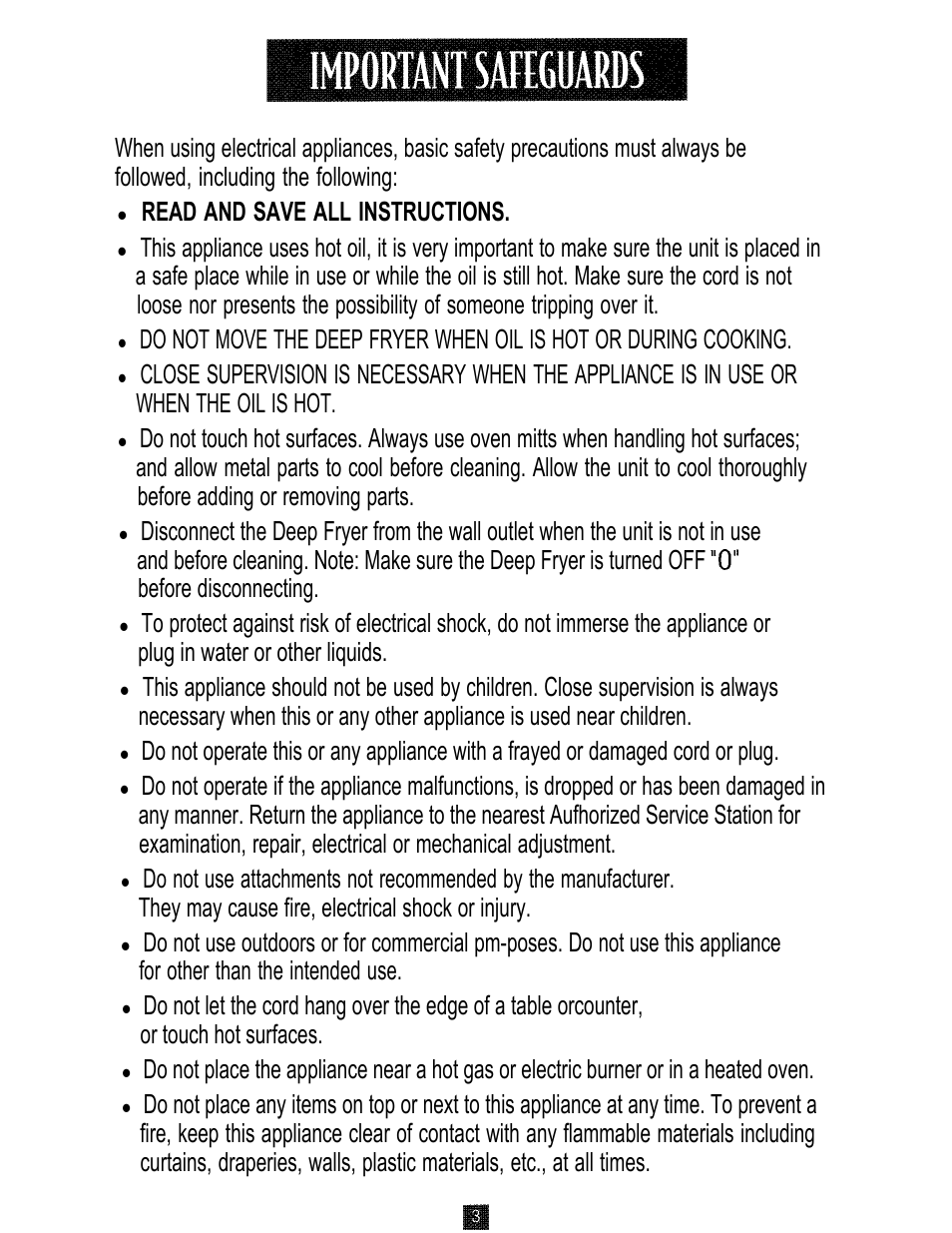 Read and save all instructions | Oster 3246 User Manual | Page 3 / 60