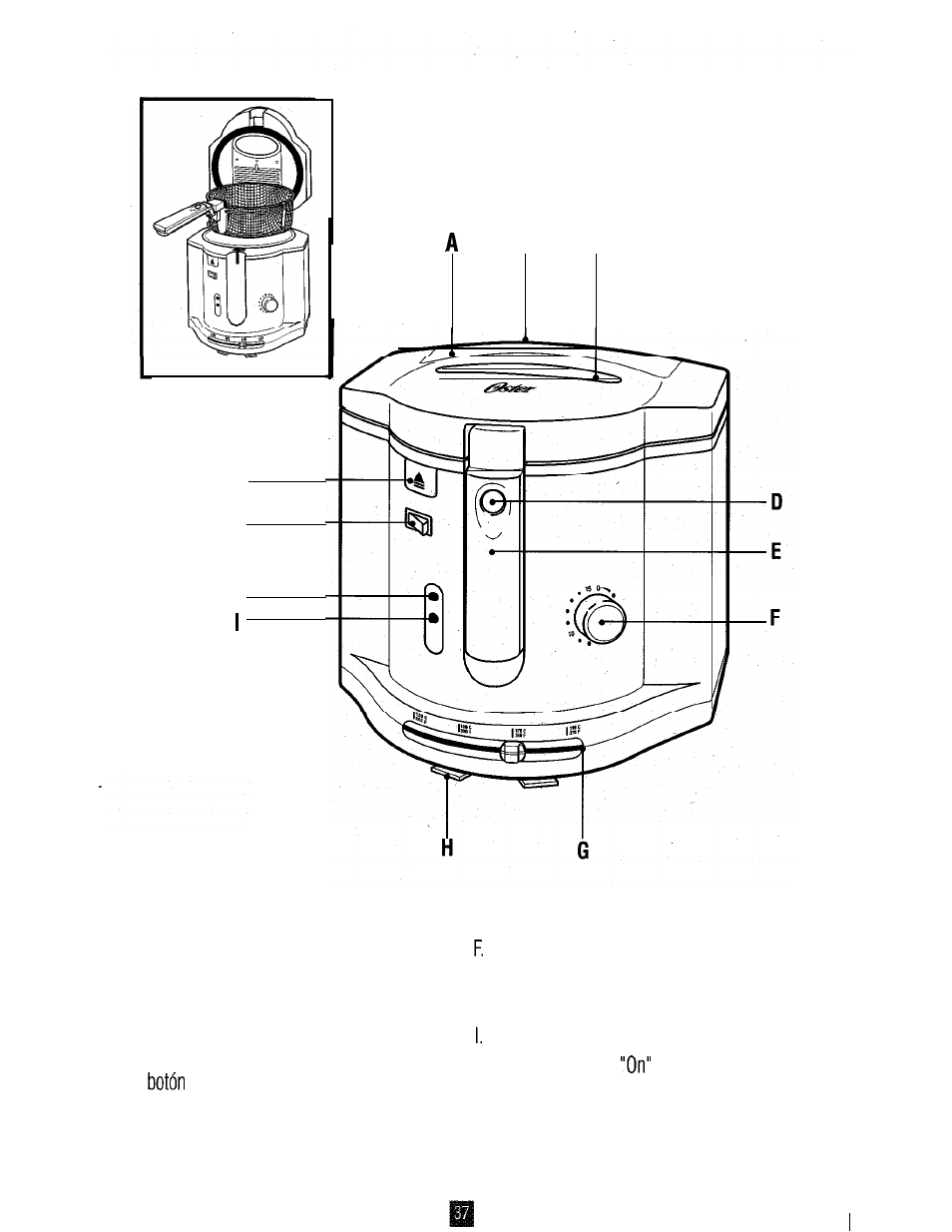 Conociendo su freidora oster | Oster 3246 User Manual | Page 37 / 60