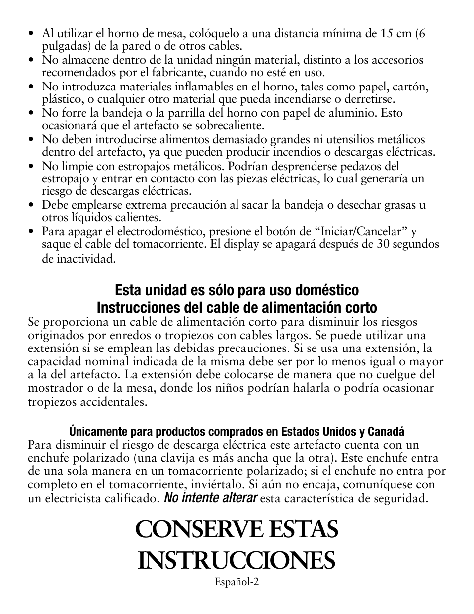 Conserve estas instrucciones | Oster Digital Countertop TSSTTVDFL1 User Manual | Page 24 / 43