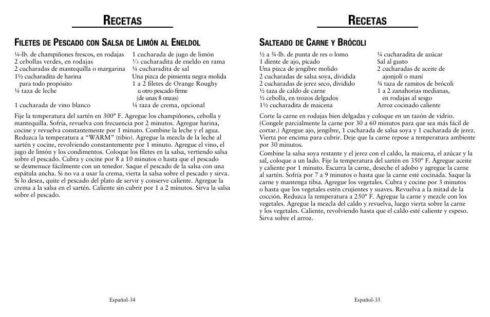 Ecetas | Oster Fryer User Manual | Page 18 / 20
