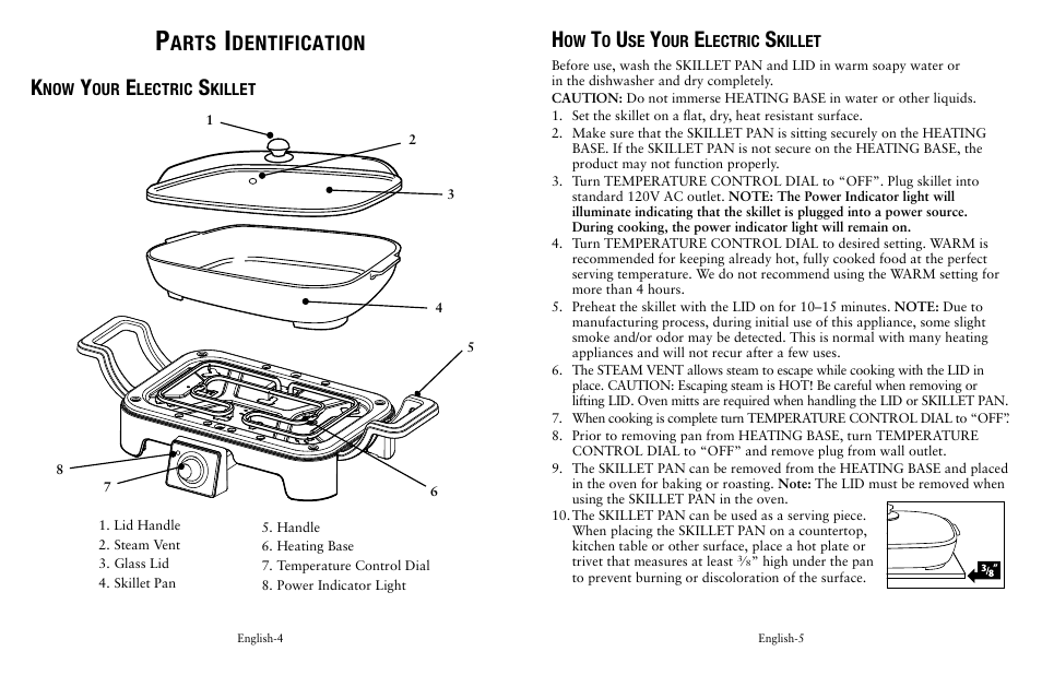 Arts, Dentification | Oster Fryer User Manual | Page 3 / 20