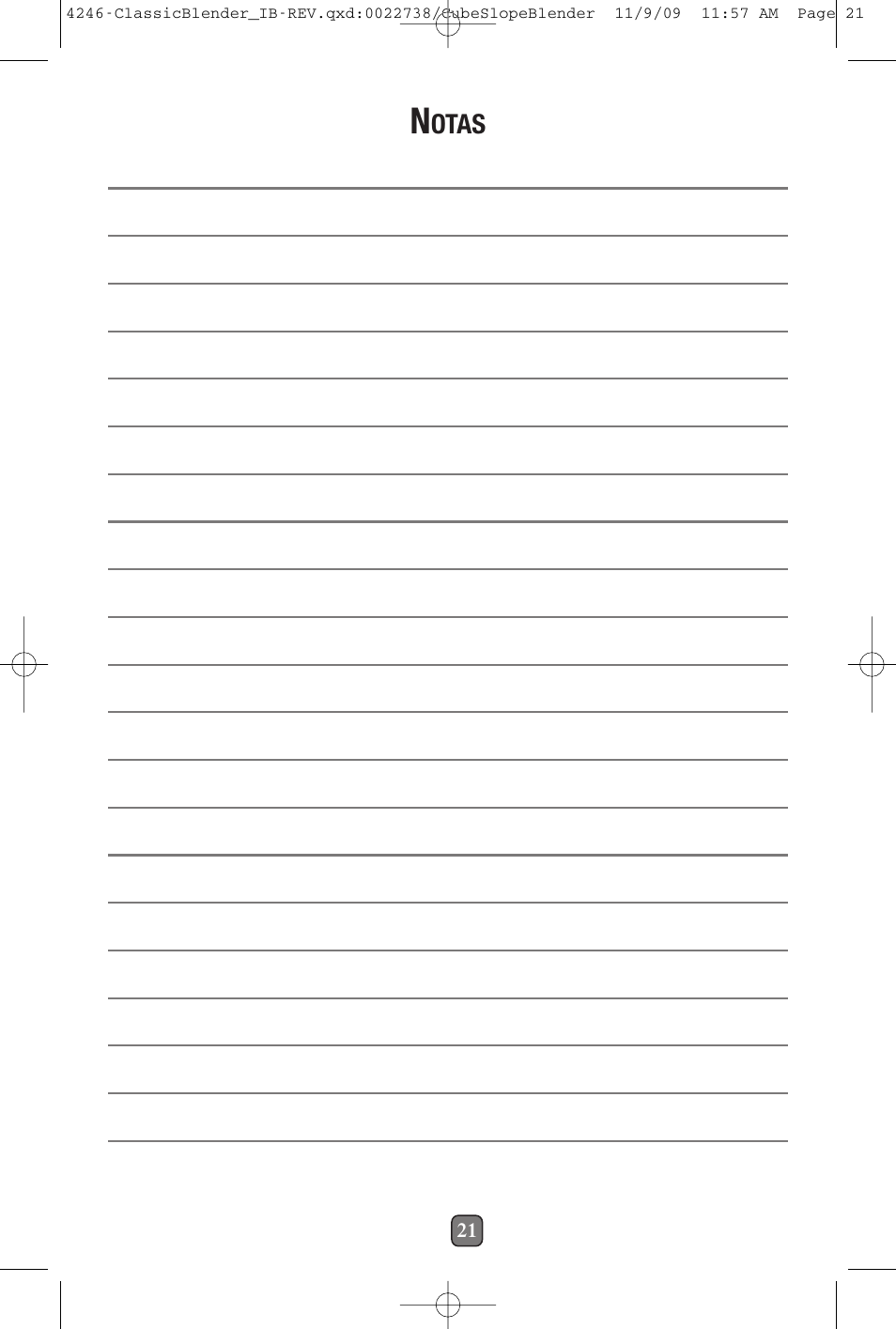 Oster 114279-009 User Manual | Page 22 / 22
