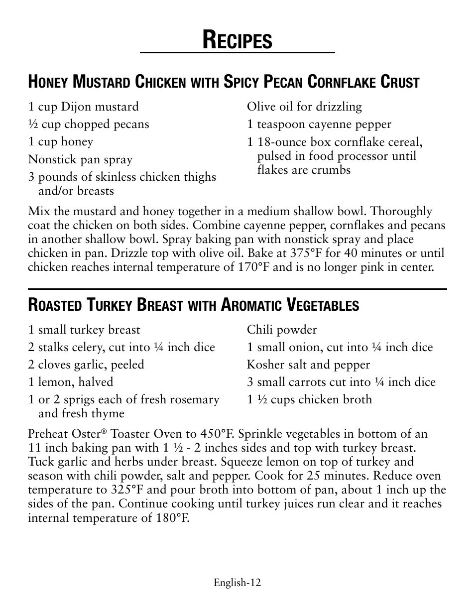 Ecipes | Oster TSSTTVCG01 User Manual | Page 12 / 36