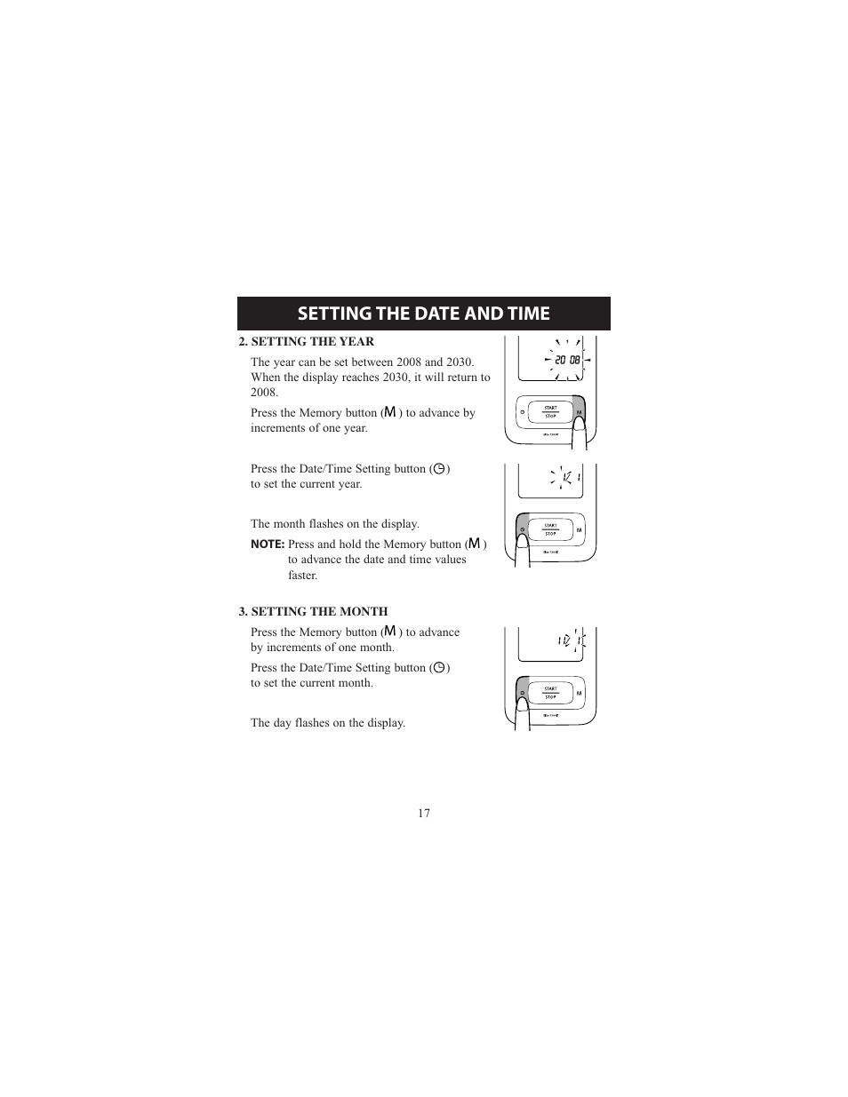 Setting the date and time | Omron Healthcare ELITE 7300IT User Manual | Page 17 / 92