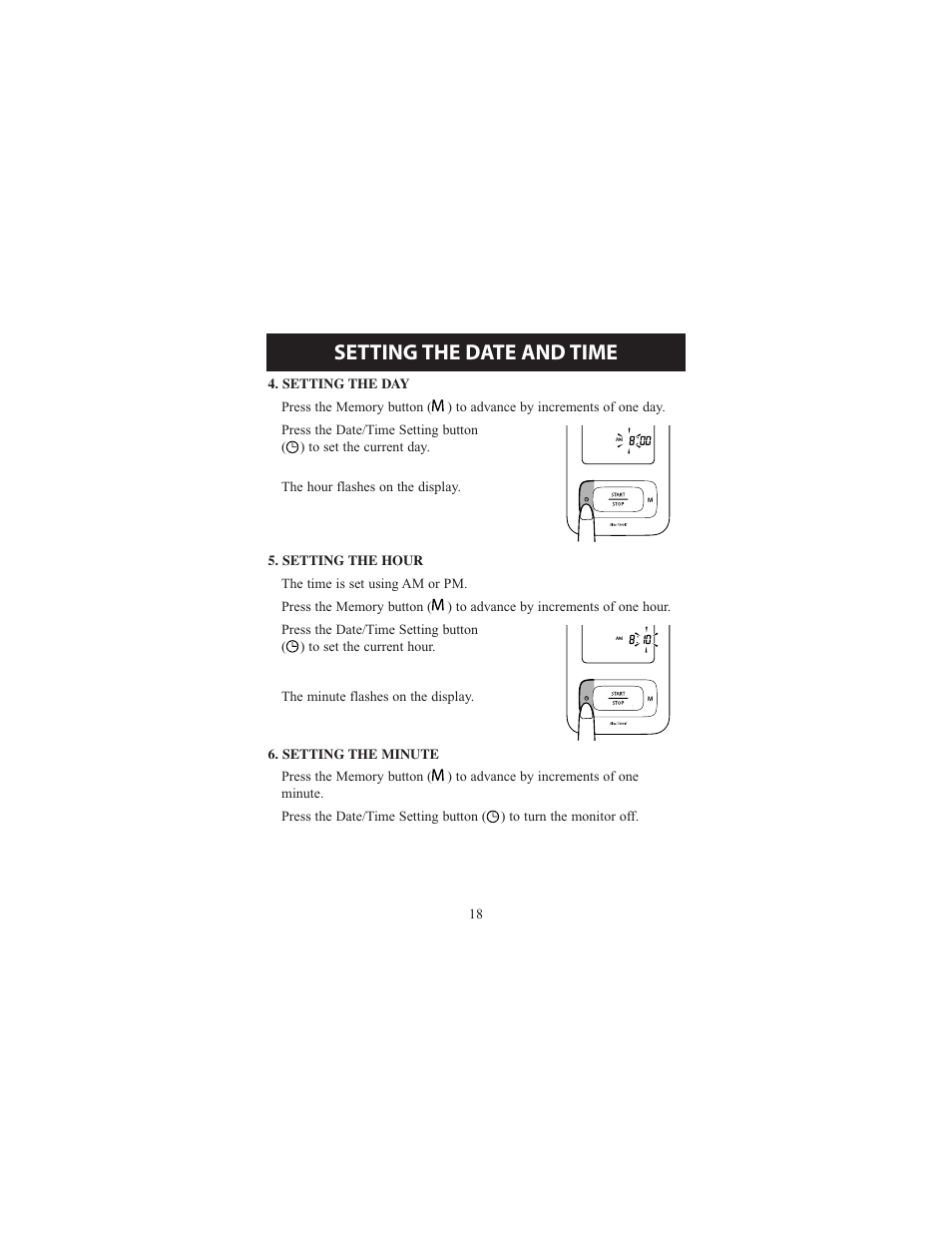 Setting the date and time | Omron Healthcare ELITE 7300IT User Manual | Page 18 / 92
