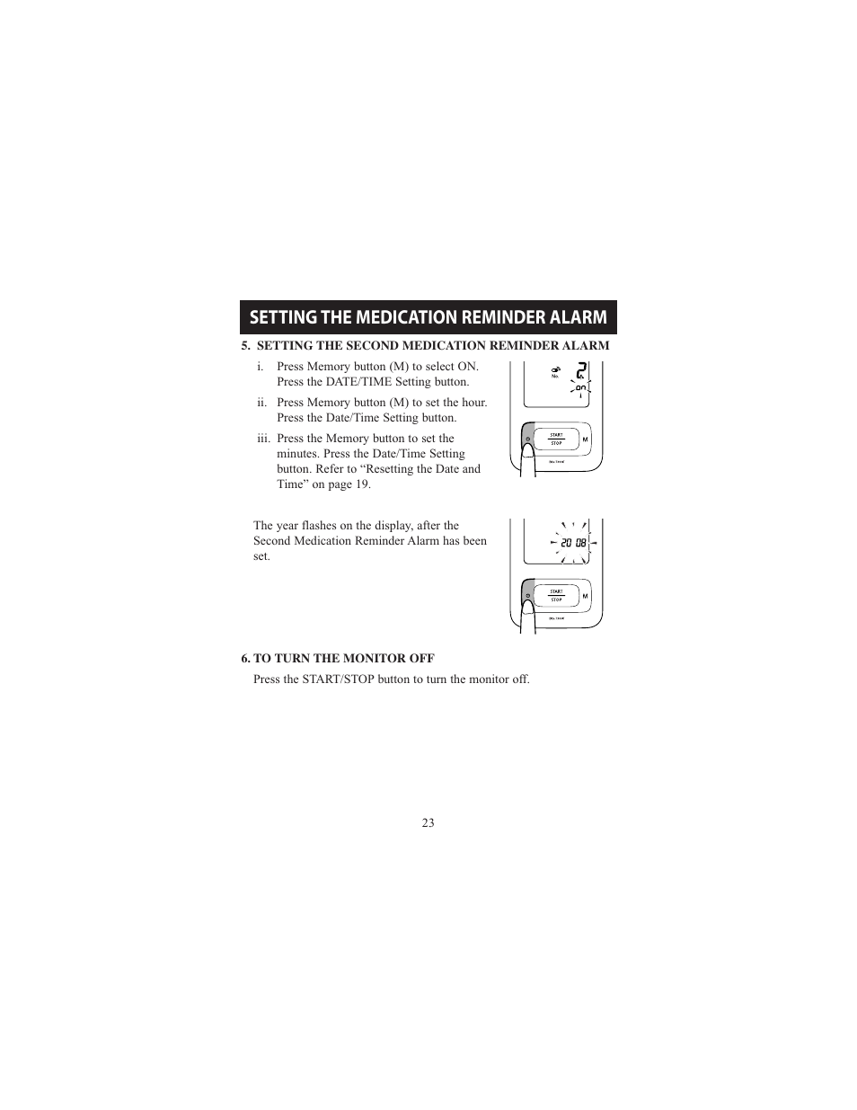 Setting the medication reminder alarm | Omron Healthcare ELITE 7300IT User Manual | Page 23 / 92