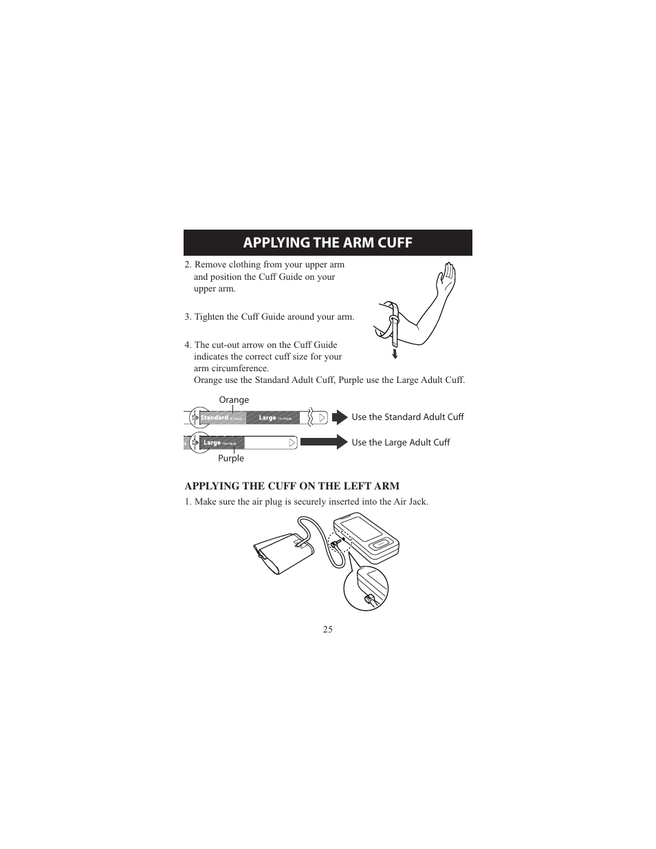 Applying the arm cuff | Omron Healthcare ELITE 7300IT User Manual | Page 25 / 92