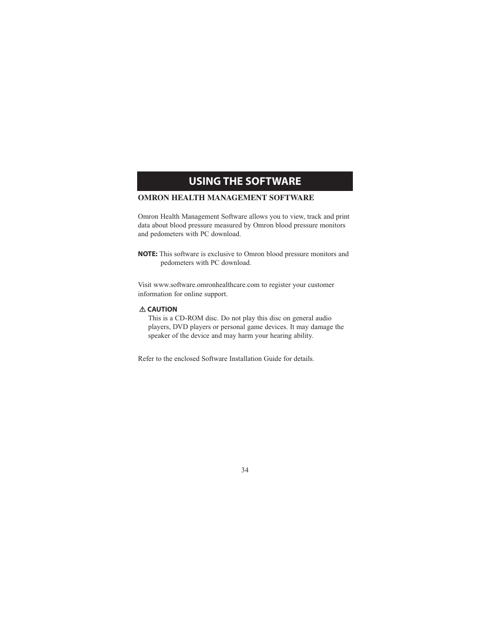 Using the software | Omron Healthcare ELITE 7300IT User Manual | Page 34 / 92