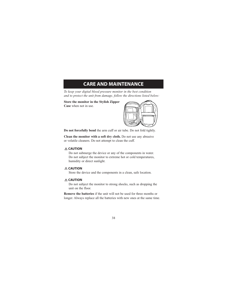 Care and maintenance | Omron Healthcare ELITE 7300IT User Manual | Page 38 / 92