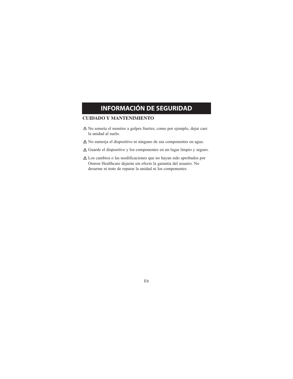Información de seguridad | Omron Healthcare ELITE 7300IT User Manual | Page 52 / 92