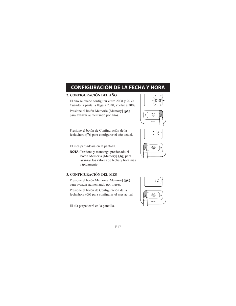 Configuración de la fecha y hora | Omron Healthcare ELITE 7300IT User Manual | Page 63 / 92