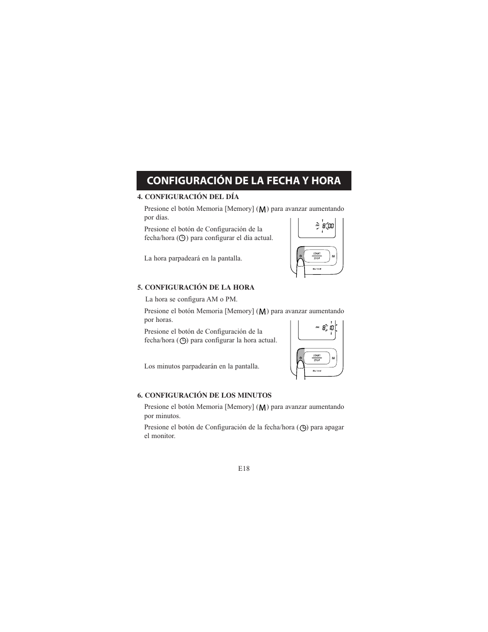 Configuración de la fecha y hora | Omron Healthcare ELITE 7300IT User Manual | Page 64 / 92