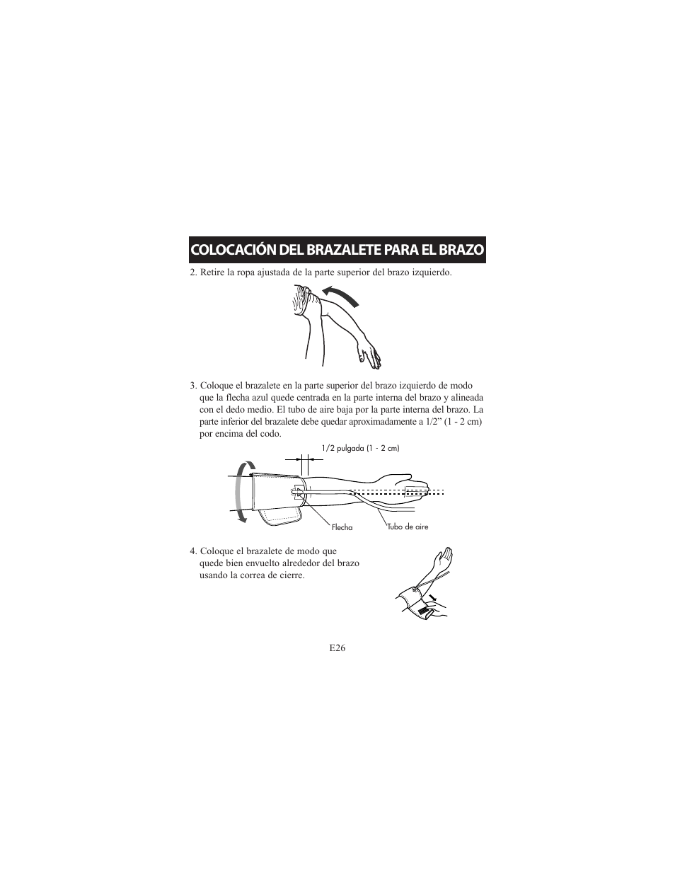 Colocación del brazalete para el brazo | Omron Healthcare ELITE 7300IT User Manual | Page 72 / 92