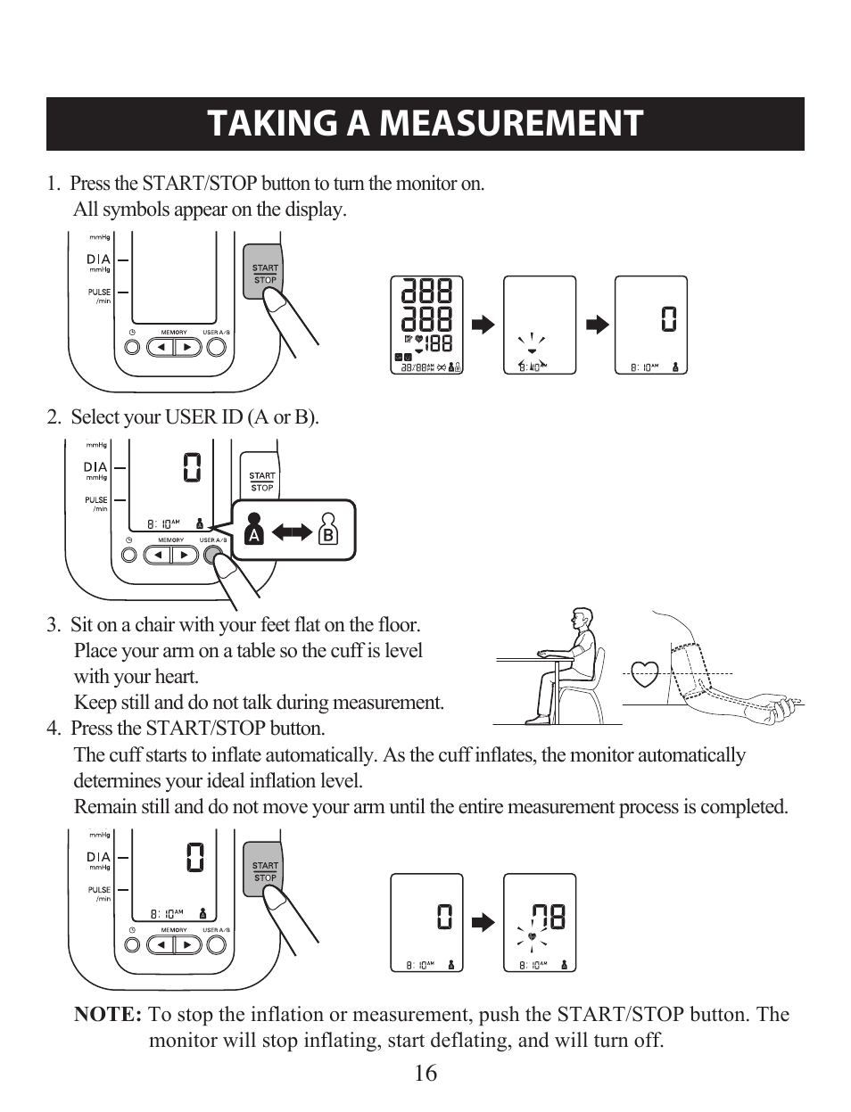Taking a measurement | Omron Healthcare BP742 User Manual | Page 16 / 28