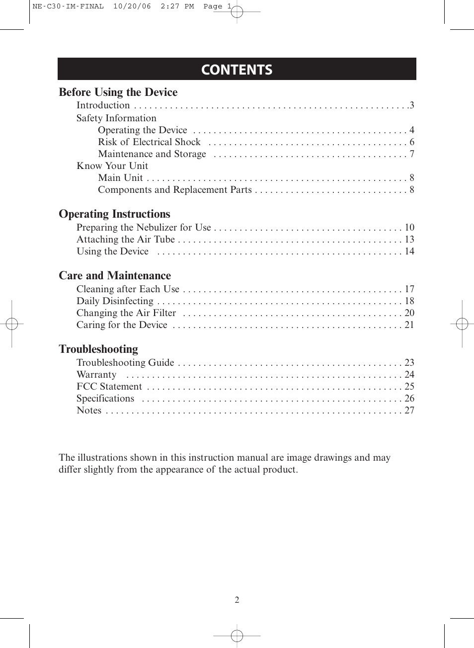 Omron Healthcare COMPAIR ELITE NE-C30 User Manual | Page 2 / 28