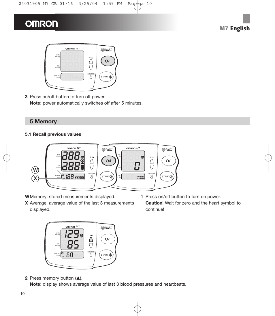 M7 english | Omron Healthcare M7 User Manual | Page 11 / 17