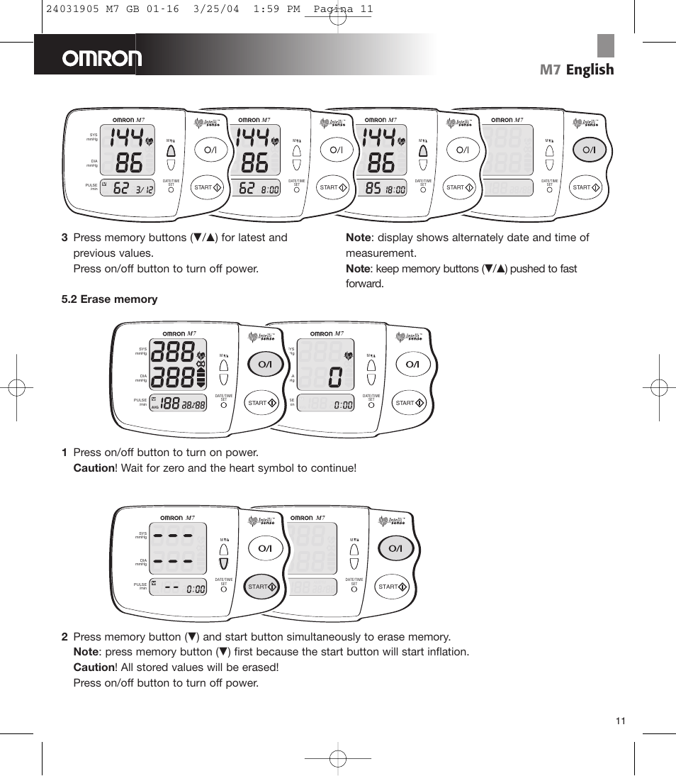 M7 english | Omron Healthcare M7 User Manual | Page 12 / 17