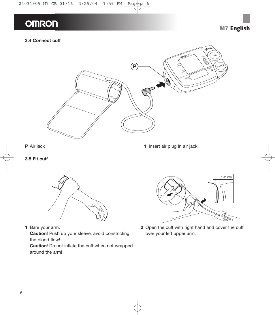 M7 english | Omron Healthcare M7 User Manual | Page 7 / 17
