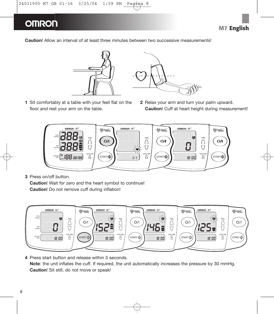M7 english | Omron Healthcare M7 User Manual | Page 9 / 17